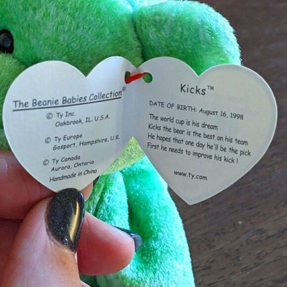$5 Item! 1999 Ty Kicks the Bear Beanie Baby - Picture 10 of 10